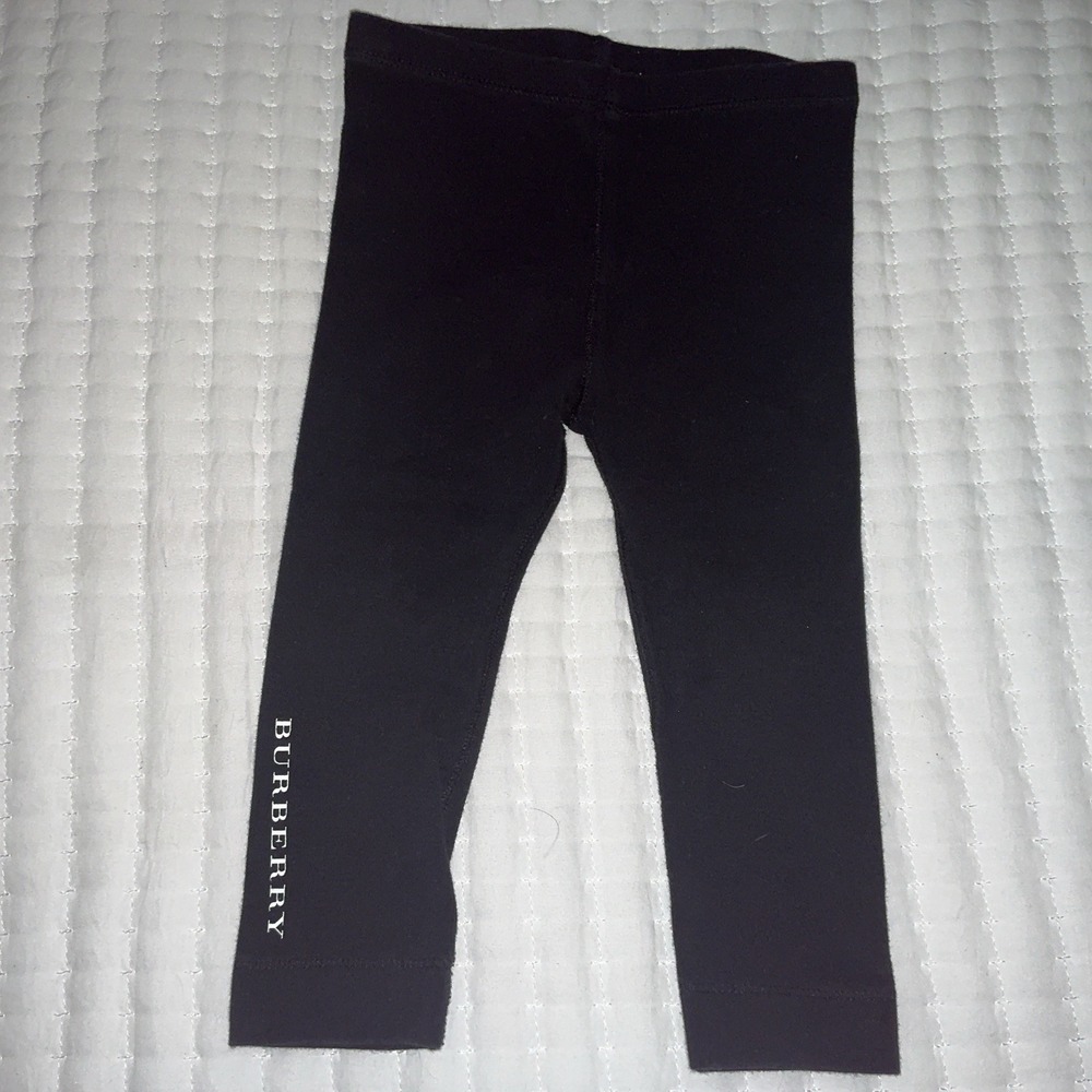 Burberry‎ Children Black Leggins with White Letterings Size 18 Months